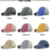 H0a689c173b724baf8cb50d7497b22c73u.webp Distressed Ponytail Mesh Trucker Cap