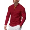 H16db8c5e97b44b2d8a3e89be9f319ee9f.webp Men's Knit Mock-Neck Long Sleeve T-Shirt