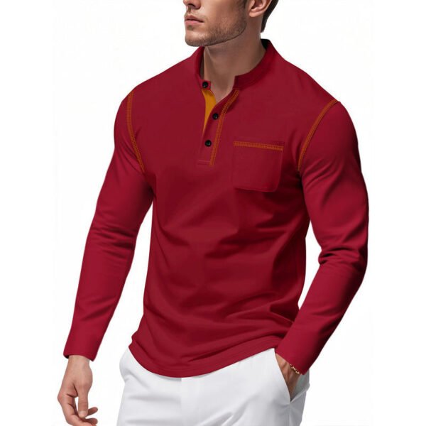H16db8c5e97b44b2d8a3e89be9f319ee9f.jpg_960x960q80.jpg Men's Knit Mock-Neck Long Sleeve T-Shirt