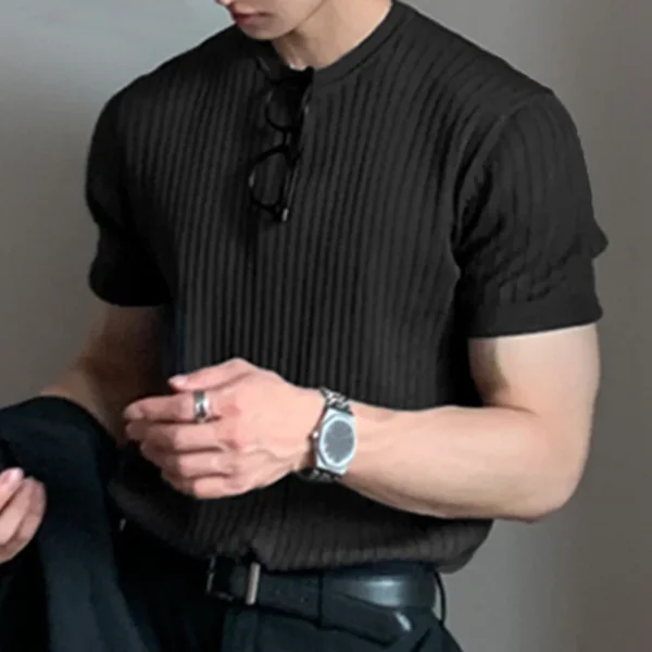 H2adda6c4ea4f43b3b971356a619d2082U.webp Men's Lightweight Knit Casual T-Shirt