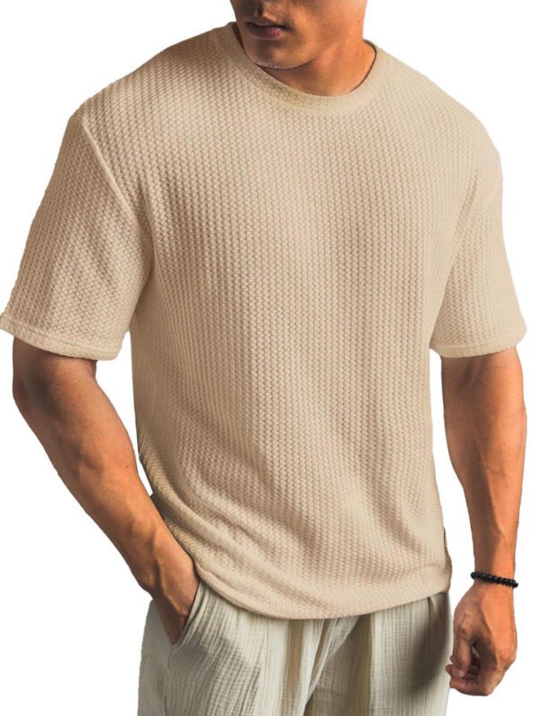 Men's Waffle-Knit Crew Neck T-Shirt