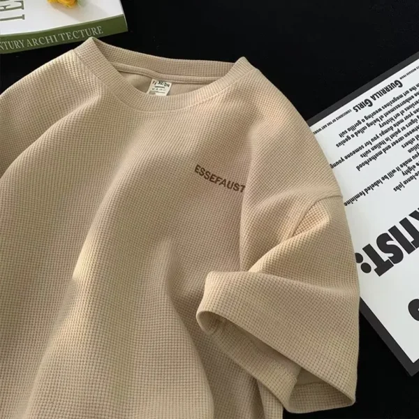 Men's Waffle-Knit Casual T-Shirt