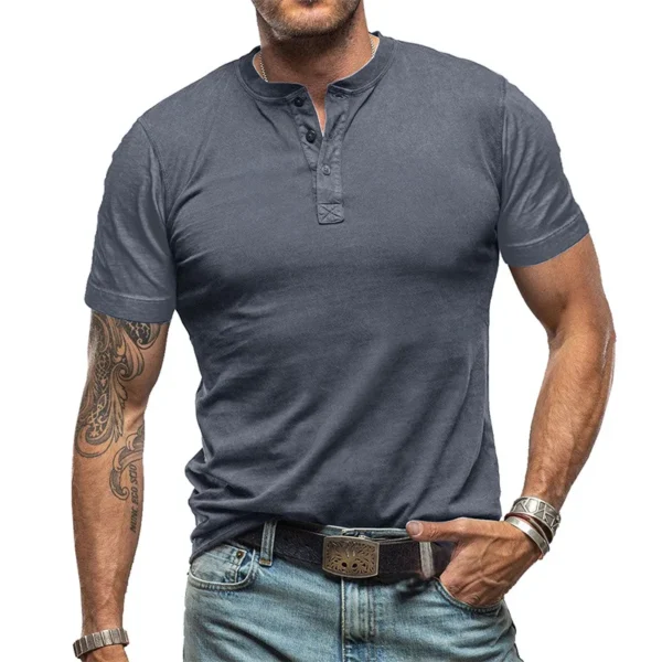 H3d54cc58725c431abd4f22e1ac19038cQ.webp Men's Solid Crew Neck Casual T-Shirt