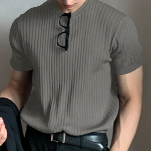 H4bb6e9ba29ec448db02aa2f6c701ef22J.webp Men's Lightweight Knit Casual T-Shirt