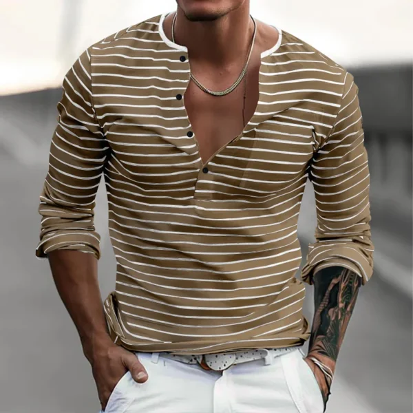 H59c1d94f04aa4a6b8ae656bdd389491cE.webp Men's Striped Long Sleeve Casual T-Shirt