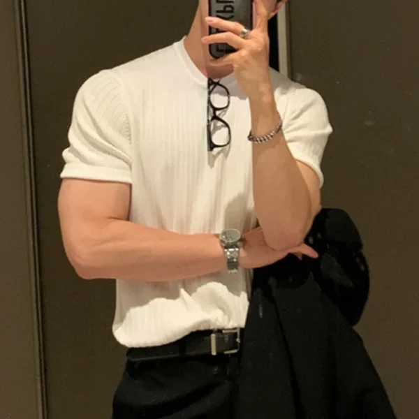 H620a77b39cc948b4a4a9e75eb2057c3eH.webp Men's Lightweight Knit Casual T-Shirt