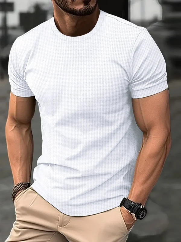 H6671e8fc5cee4129935121c336646a17i.webp Men's Jacquard Crew Neck Sports T-Shirt