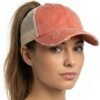 H6812910e5521486ea05ffb59098f833bI.jpg_960x960q80.jpg Distressed Ponytail Mesh Trucker Cap