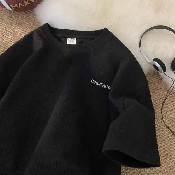 Men's Waffle-Knit Casual T-Shirt