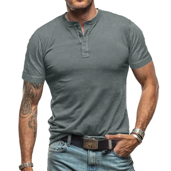H7053a432443a4050b712969039243afak.webp Men's Solid Crew Neck Casual T-Shirt