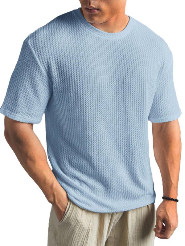Men's Waffle-Knit Crew Neck T-Shirt