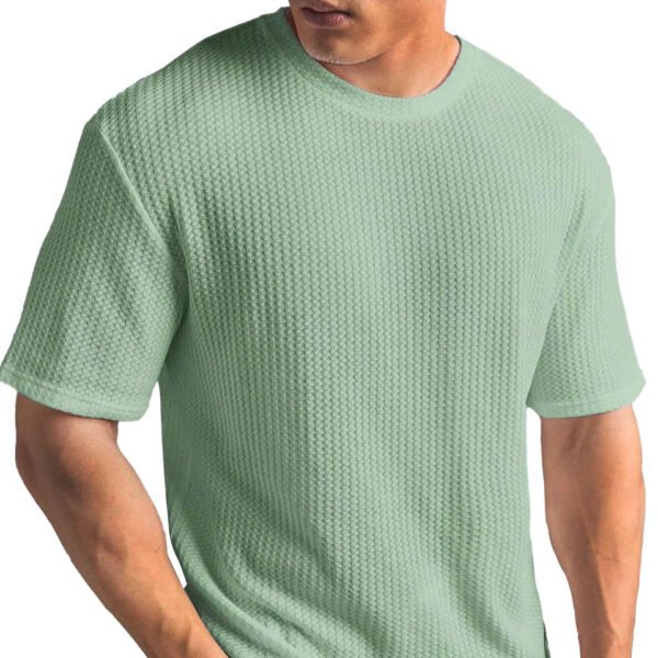 Men's Waffle-Knit Crew Neck T-Shirt