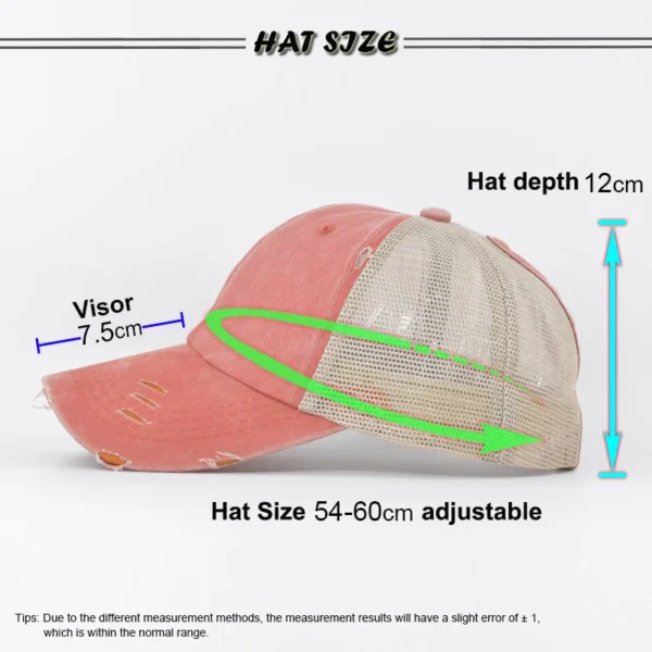 Ha3f4b3dd6b44467dadfb065d29d4f88es.webp Distressed Ponytail Mesh Trucker Cap