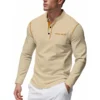 Hac5c8fc23f704295acfc9404c4112116h.webp Men's Knit Mock-Neck Long Sleeve T-Shirt