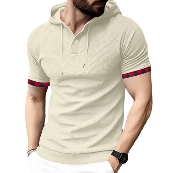 Hb541675a26c14c9ab54cff89bbc15d7aW.jpg_960x960q80.jpg Men's Waffle Hooded Short Sleeve T-Shirt
