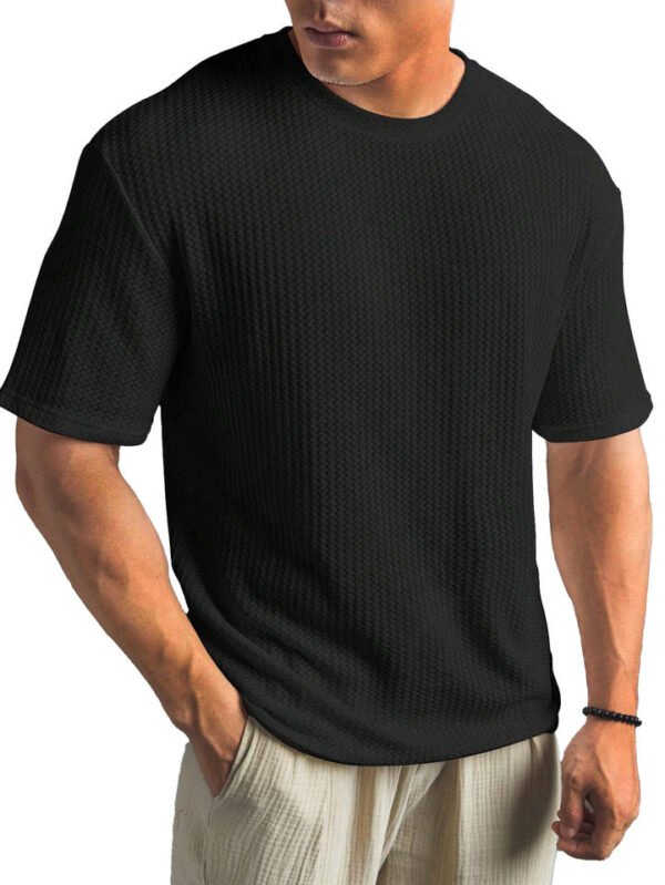Men's Waffle-Knit Crew Neck T-Shirt