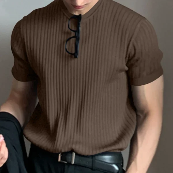 He2711f860c5149cab2800b316c0960727.webp Men's Lightweight Knit Casual T-Shirt