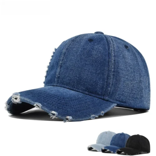 He89b3492a24c4d55939f12a5ce4ee883V.webp Vintage Ripped Denim Dad Cap