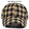 Hf1e2ab66073a4573b25abab772852665A.webp Houndstooth Tweed Baseball Cap