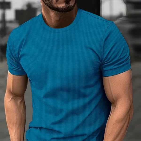 Hfeedba77945246ce9cb74d5a5ea42c59K.webp Men's Jacquard Crew Neck Sports T-Shirt